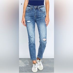 Risen Vintage Wash Straight Leg Jeans